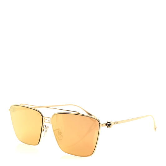 Fendi Metal Aviator Sunglasses FE40110U Gold - Front View
